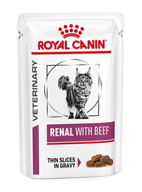 پوچ گربه رنال رویال کنین با طعم گوشت گاو Renal Beef
