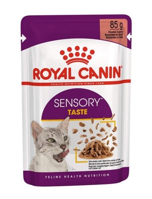 پوچ گربه حساس به طعم غذا رویال کنین مدل Sensory Taste